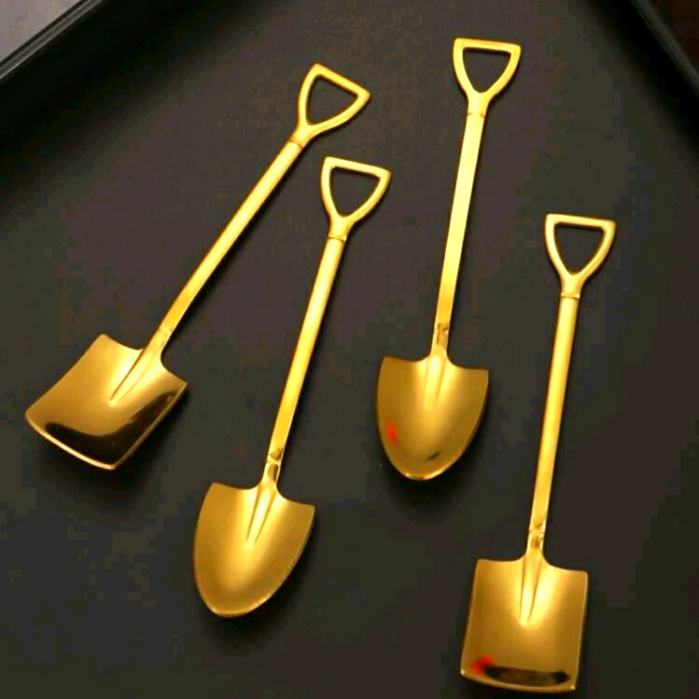 8pcs Shovel Shaped Stainless Steel Spoons